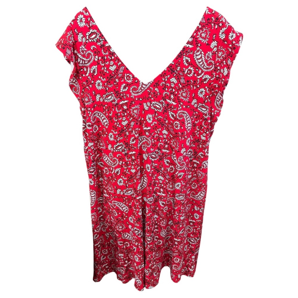 LOFT OUTLET by Ann Taylor Paisley Dress Red Sleeveless Women's Size XL NWT! - Picture 3 of 6